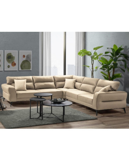 Divano angolare Sigmar 300x250xP77xH100 in Prada 2 beige - Kallea
