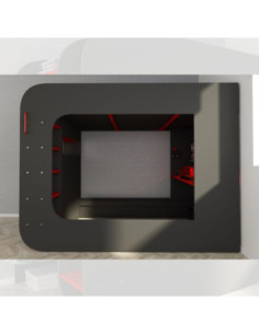 Letto a soppalco 5000 con postazione gamer reversibile antracite rosso - Kallea 2