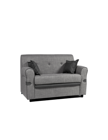 Divano Tokyo 2 posti tessuto grigio Viena 11 e Viena 12. - Kallea