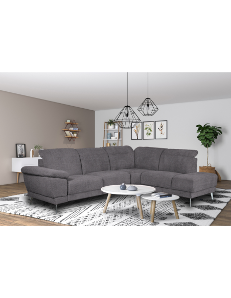Divano angolare destro New York grigio Orinoco 96 seduta reclinabile - Kallea