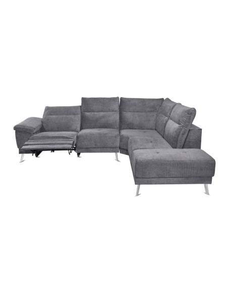 Divano angolare destro New York grigio Orinoco 96 seduta reclinabile - Kallea