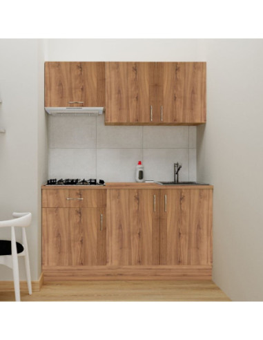Cucina monoblocco Isernia 160 rovere reversibile con elettrodomestici - Kallea