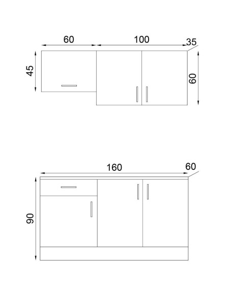 Cucina monoblocco Isernia 160 rovere reversibile con elettrodomestici - Kallea