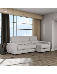 Divano Duke grigio G1312 penisola reversibile e funzione letto - Kallea