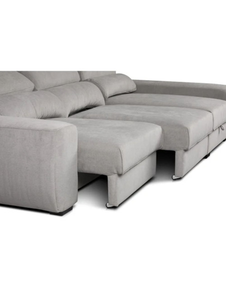 Divano Duke grigio G1312 penisola reversibile e funzione letto - Kallea