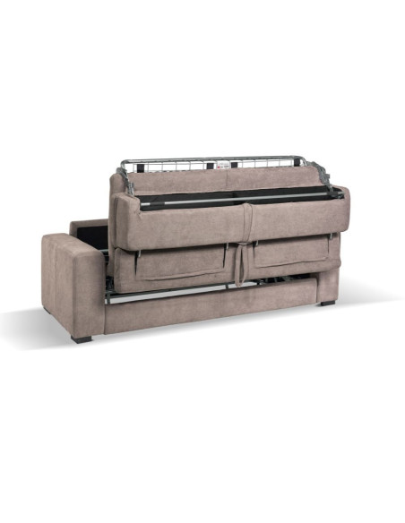 Divano letto Crien 3 posti con poggiatesta reclinabili colore tortora roma 10 - Kallea