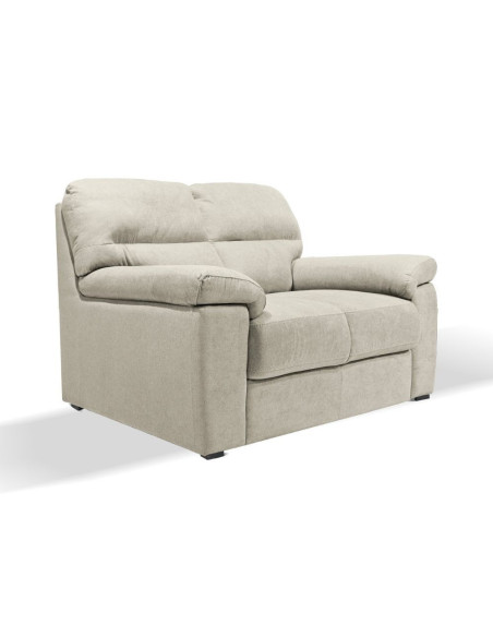 Divano Alenda 2 posti fisso con piedini quadrati colore Roma 05 beige - Kallea