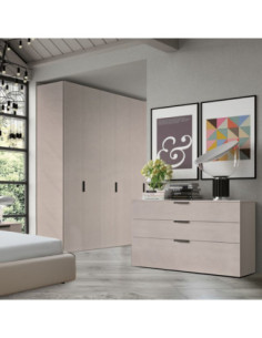 Camera da letto Lulu canapa frassinato e maniglie antracite - Kallea 2