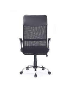 Poltrona ufficio Reverso2 con rivestimento in ecopelle e schienale in rete nero - Kallea 2