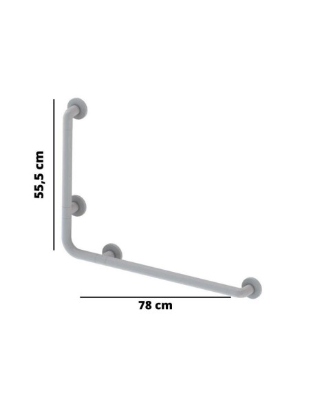 Corrimano angolare di sicurezza 78 x 55.5 cm per disabili colore bianco - Kallea