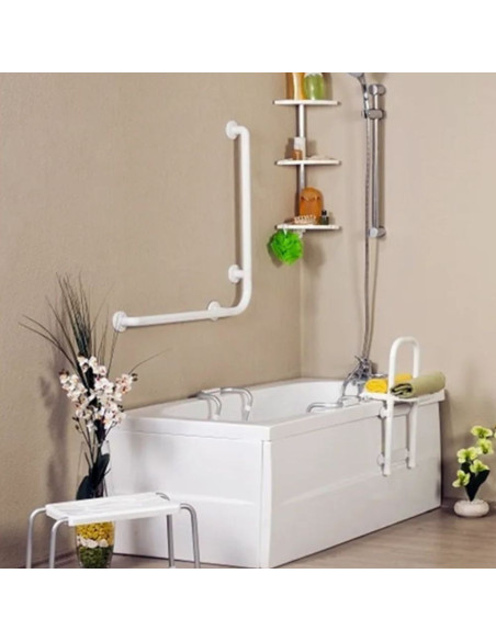 Corrimano angolare di sicurezza 78 x 55.5 cm per disabili colore bianco - Kallea