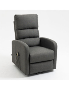Poltrona alzapersona Lorena un motore in tessuto grigio - Kallea 2