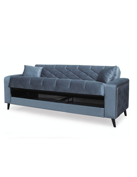 Divano letto contenitore Columbia 3 posti colore grigio 52-103 - Kallea