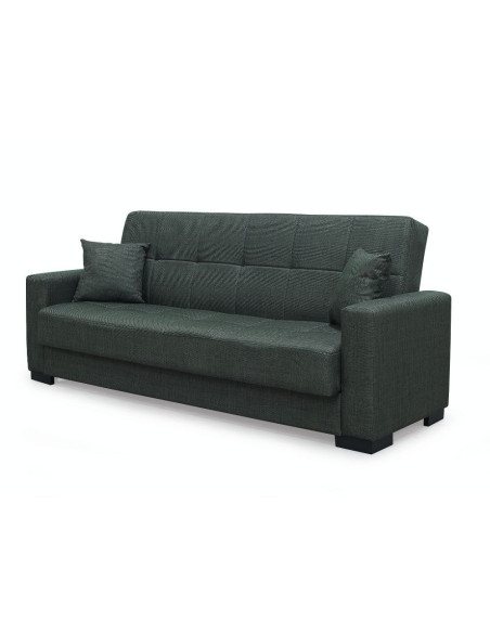 Divano letto contenitore New Malpensa 3 posti colore oliva Mina 19 - Kallea