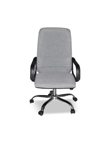 Poltrona da ufficio CR106H in tessuto grigio e base cromata - Kallea