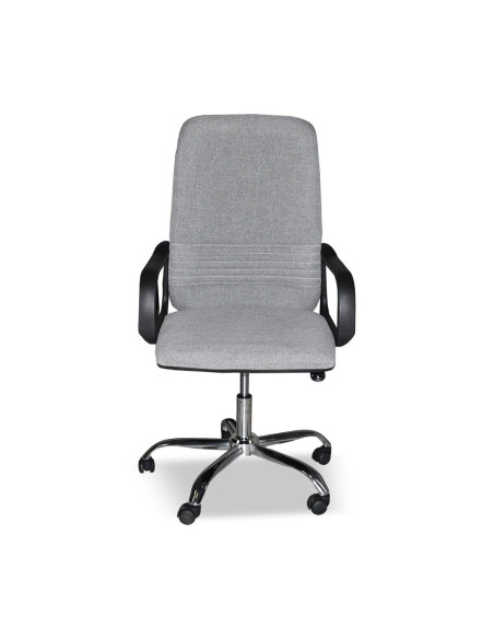 Poltrona da ufficio CR106H in tessuto grigio e base cromata - Kallea