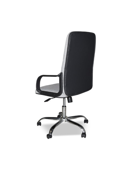Poltrona da ufficio CR106H in tessuto grigio e base cromata - Kallea