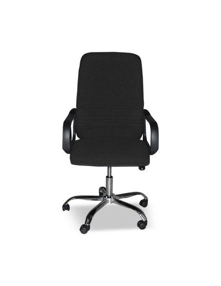 Poltrona da ufficio CR106H in tessuto nero e base cromata - Kallea