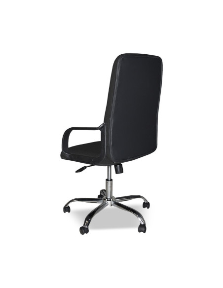 Poltrona da ufficio CR106H in tessuto nero e base cromata - Kallea