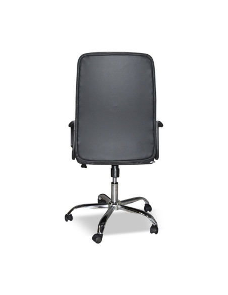 Poltrona da ufficio CR106H in tessuto nero e base cromata - Kallea