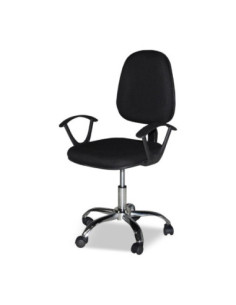 Poltrona da ufficio CR131 in tessuto nero e base cromata - Kallea 2