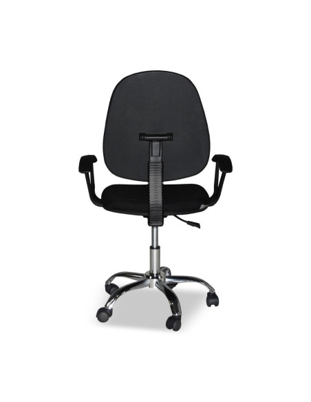 Poltrona da ufficio CR131 in tessuto nero e base cromata - Kallea