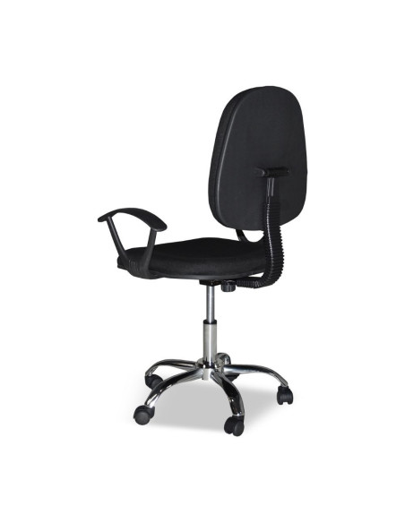 Poltrona da ufficio CR131 in tessuto nero e base cromata - Kallea