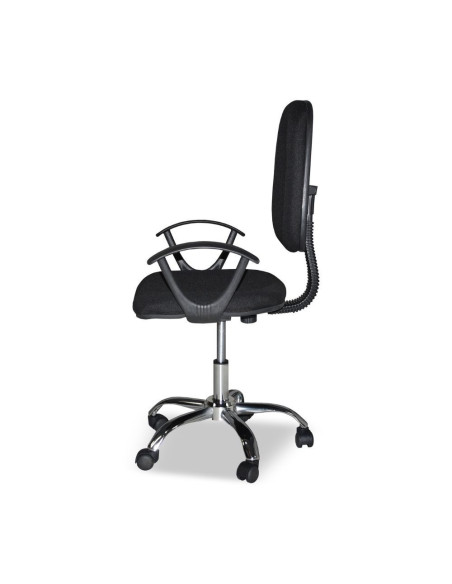 Poltrona da ufficio CR131 in tessuto nero e base cromata - Kallea