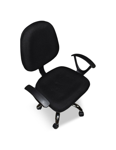 Poltrona da ufficio CR131 in tessuto nero e base cromata - Kallea