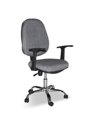 Poltrona da ufficio CR415 tessuto grigio con base cromata - Kallea
