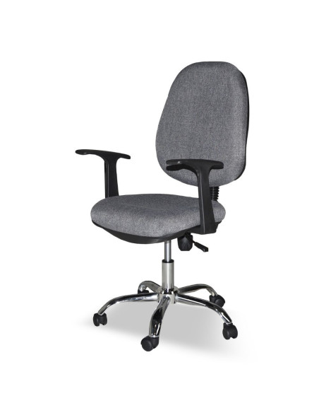 Poltrona da ufficio CR415 tessuto grigio con base cromata - Kallea