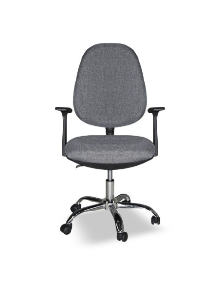 Poltrona da ufficio CR415 tessuto grigio con base cromata - Kallea