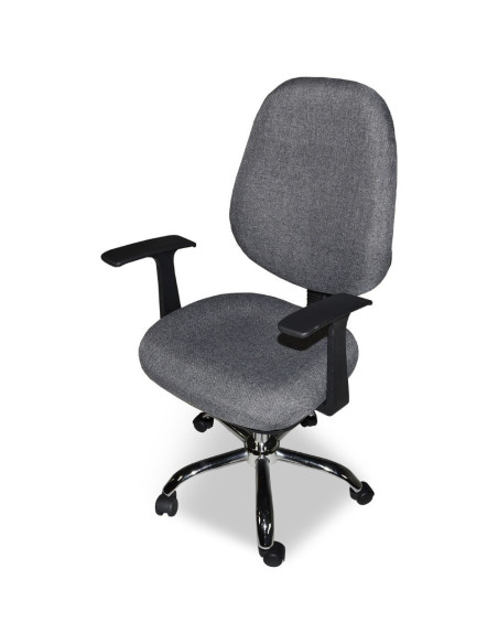 Poltrona da ufficio CR415 tessuto grigio con base cromata - Kallea