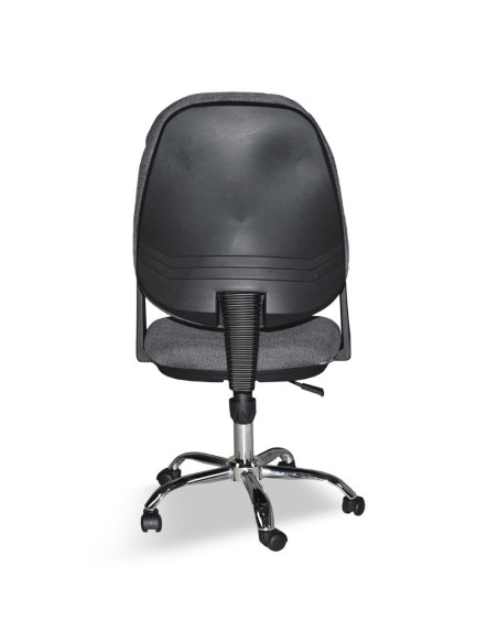 Poltrona da ufficio CR415 tessuto grigio con base cromata - Kallea