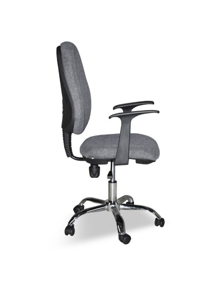 Poltrona da ufficio CR415 tessuto grigio con base cromata - Kallea