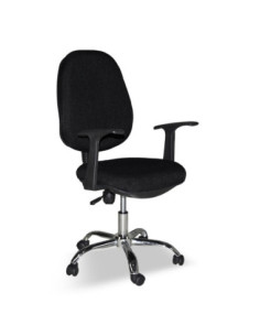 Poltrona da ufficio CR415 tessuto nero con base cromata - Kallea