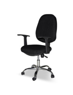 Poltrona da ufficio CR415 tessuto nero con base cromata - Kallea 2