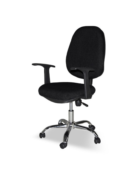 Poltrona da ufficio CR415 tessuto nero con base cromata - Kallea