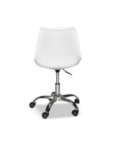 Poltrona da ufficio LC719 in plastica colore bianco con base cromata - Kallea