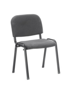 Sedia da ufficio con struttura in metallo nero e tessuto grigio - Kallea