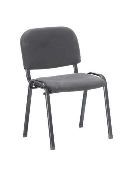 Sedia da ufficio con struttura in metallo nero e tessuto grigio - Kallea