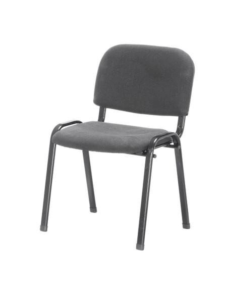 Sedia da ufficio con struttura in metallo nero e tessuto grigio - Kallea