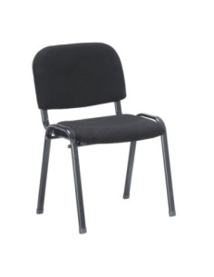 Sedia da ufficio con struttura in metallo nero e tessuto nero - Kallea