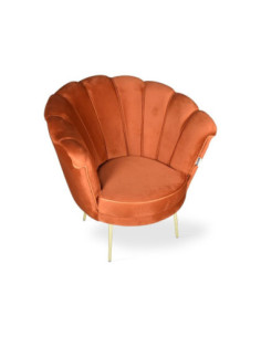 Poltrona Orel in velluto ruggine Babyface 09 piedini oro - Kallea 2