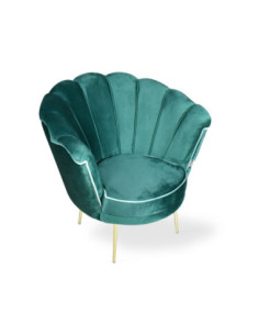 Poltrona Orel in velluto verde scuro e piedini oro - Kallea 2