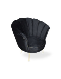 Poltrona Orel in velluto nero Babyface 28 piedini oro - Kallea 2