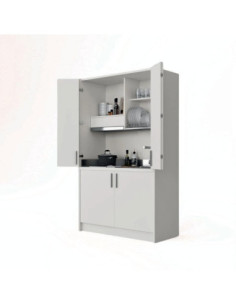 Cucina monoblocco Fold struttura e ante a libro bianco - Kallea 2