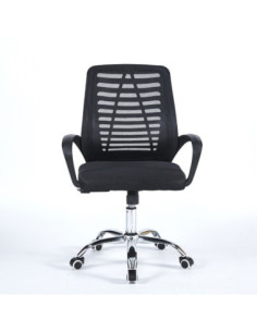 Poltrona ufficio New Bisk 48x51x88 cm. con mesh nero e base cromata - Kallea 2