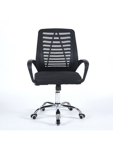 Poltrona ufficio New Bisk 48x51x88 cm. con mesh nero e base cromata - Kallea