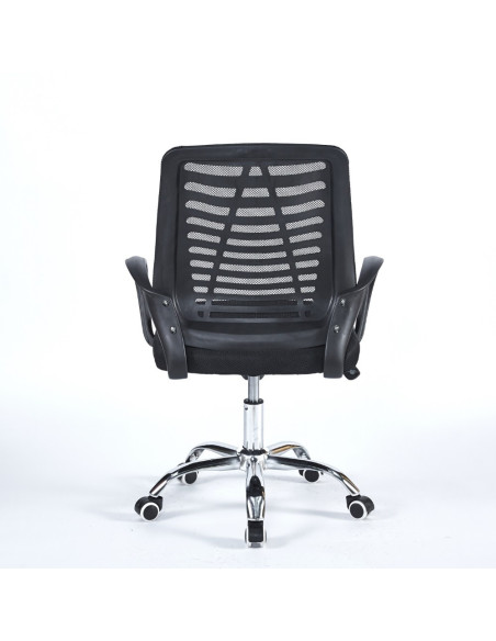 Poltrona ufficio New Bisk 48x51x88 cm. con mesh nero e base cromata - Kallea
